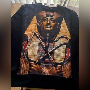 Kayden K Black and Gold Pharaoh Graphic crewneck